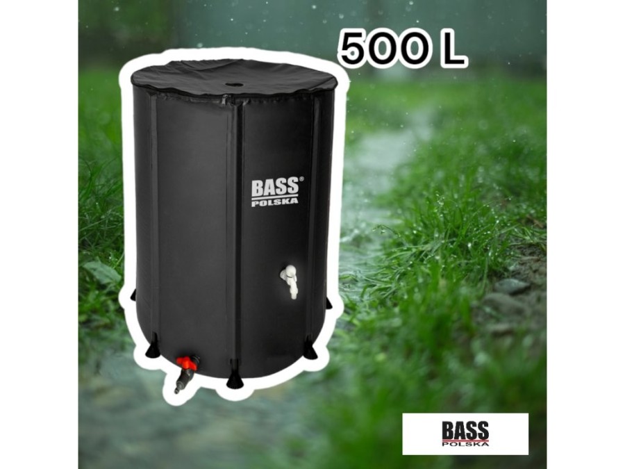 (obrázek pro) Nádrž na dešťovou vodu skládací 500l, černá BASS