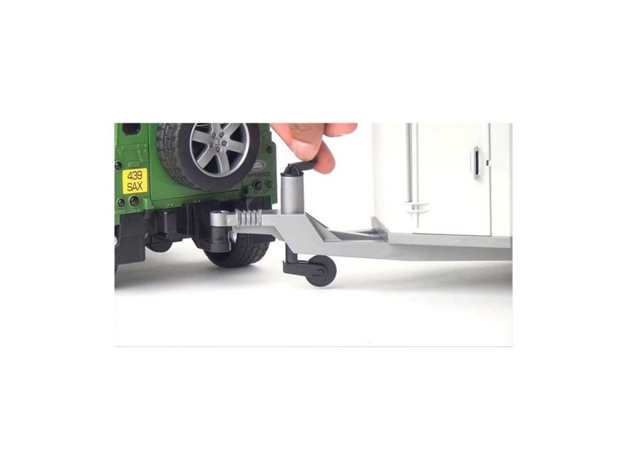 (obrázek pro) Land Rover Defender s přívěsem na koně + kůň 02592 BRUDER