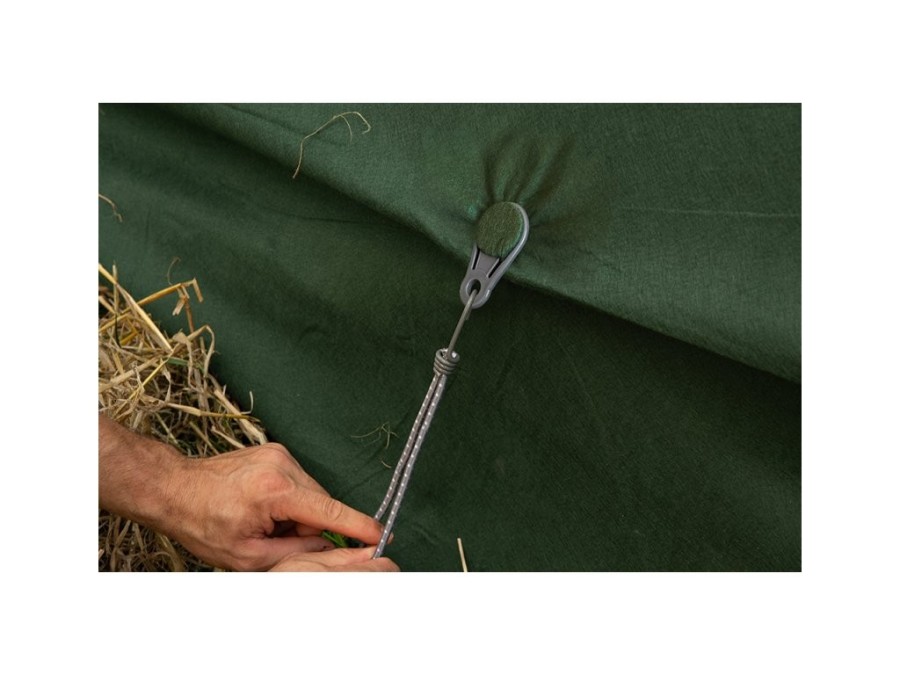 (obrázek pro) Upínací spona očková, na plachty, sítě, tkaniny, šedá, 1ks BUNGEE CORD CLIPS