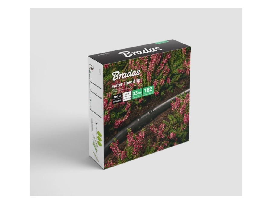 (obrázek pro) Zavlažovací sada, kapací hadice Water Flow Drip ø16mm 100m, 182ks příslušenství BRADAS