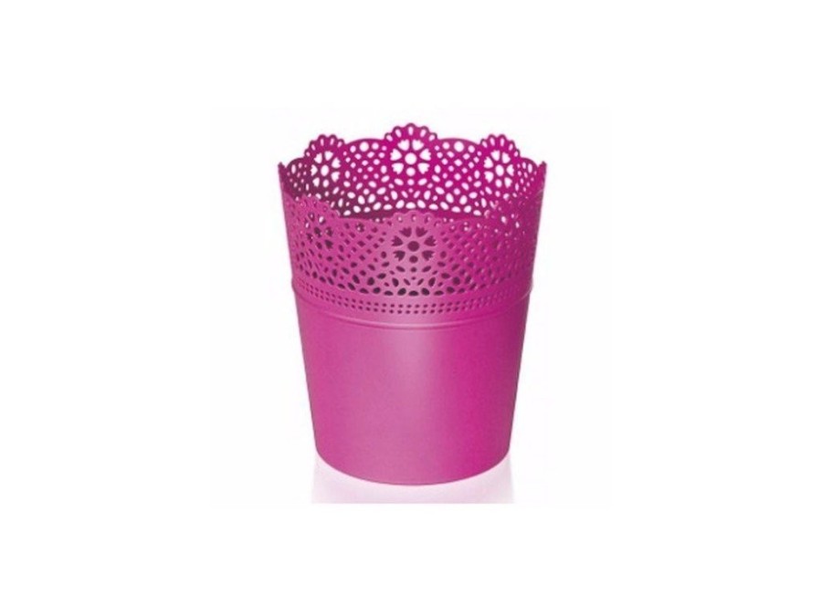 (obrázek pro) Plastový květináč 160mm DLAC160 LACE (Barva: Fuksie)