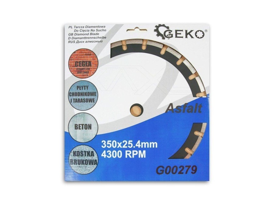 (obrázek pro) Kotouč řezný diamantový segmentový na asfalt 350x25,4mm GEKO