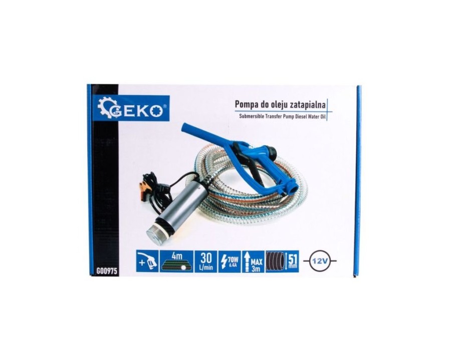 (obrázek pro) Mini čerpadlo na naftu 12V, s čerpací pistolí a hadicí GEKO