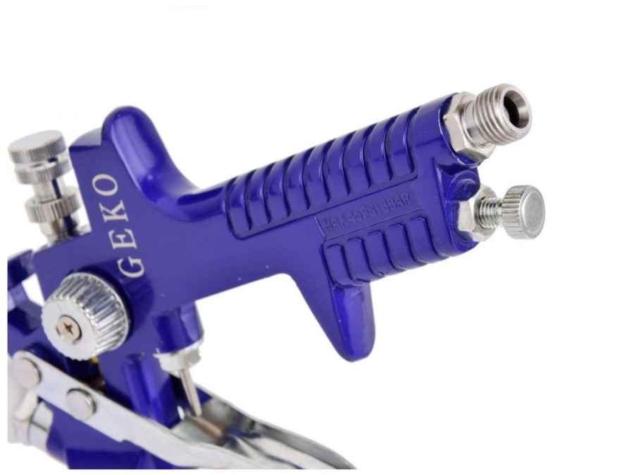 (obrázek pro) Stříkací pistole HVLP s manometrem, nádobkou 0,6l a tryskou 1,4mm GEKO