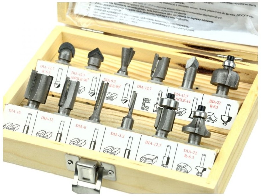 (obrázek pro) Frézy tvarové do dřeva, sada 12 ks GEKO