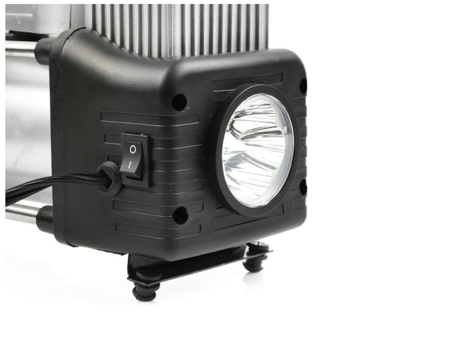 (obrázek pro) Dvoupístový kompresor do auta 10bar, 12V s LED svítilnou a příslušenstvím GEKO