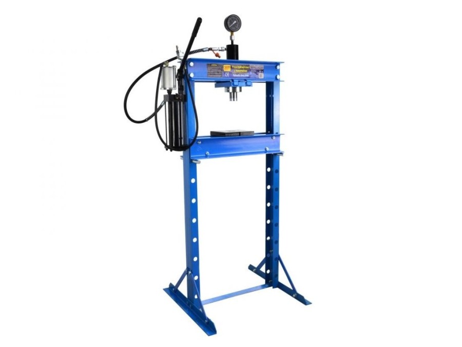 (obrázek pro) Hydraulický, pneumatický dílenský lis 20t s manometrem GEKO