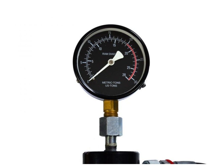 (obrázek pro) Hydraulický, pneumatický dílenský lis 20t s manometrem GEKO