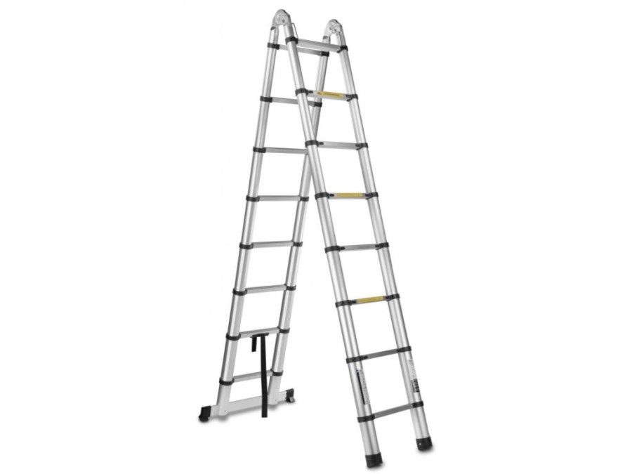 (obrázek pro) Multifunkční teleskopický žebřík 5m, 150kg, hliníkový GEKO