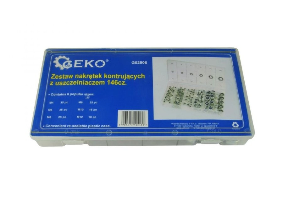 (obrázek pro) Sada samosvorných matic s nylonovým těsněním 146ks GEKO
