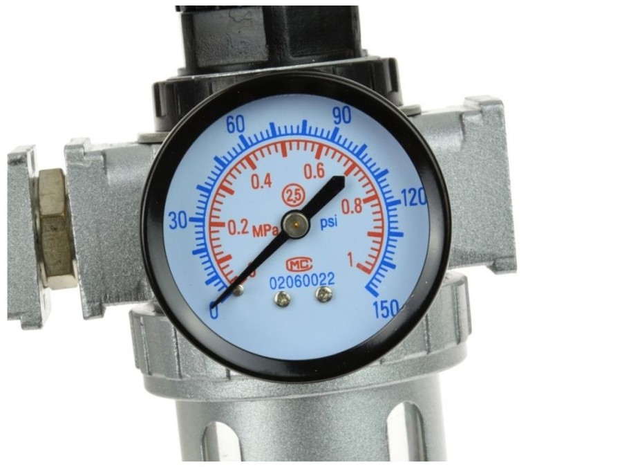 (obrázek pro) Regulátor tlaku 1MPa s filtrem, manometrem a přim. oleje 1/2″ GEKO