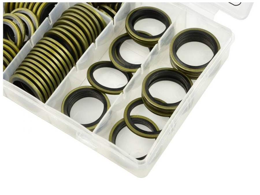 (obrázek pro) Sada 150 ks těsnících kroužků guma/ocel GEKO
