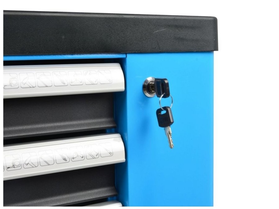 (obrázek pro) Dílenská pojízdná skříňka 7 zásuvek s vybavením 243 ks GEKO