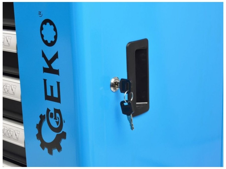 (obrázek pro) Dílenská pojízdná skříňka 7 zásuvek s vybavením 243 ks GEKO