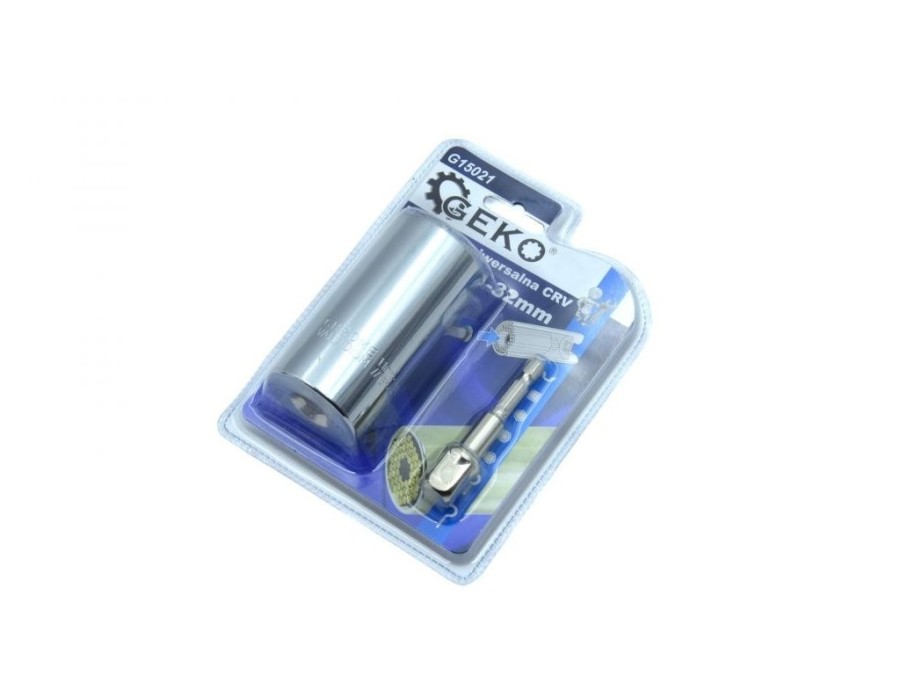 (obrázek pro) Univerzální nástrčná hlavice CrV 11-32mm + adaptér GEKO