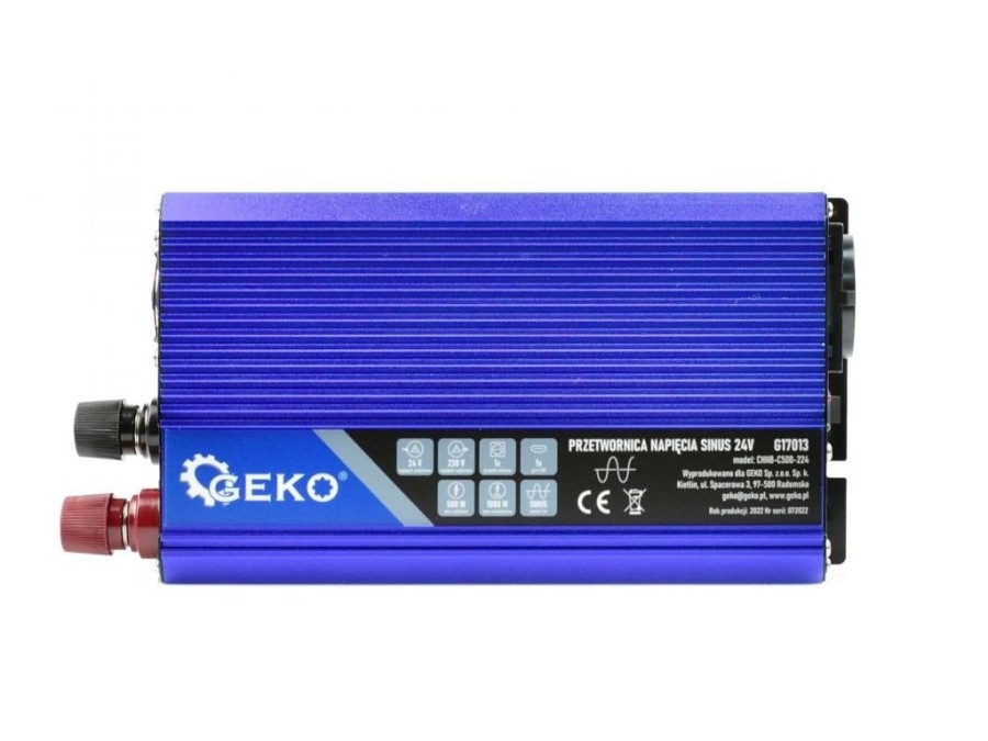 (obrázek pro) Měnič napětí 24/230V 500W/1000W, čistá sinusovka GEKO