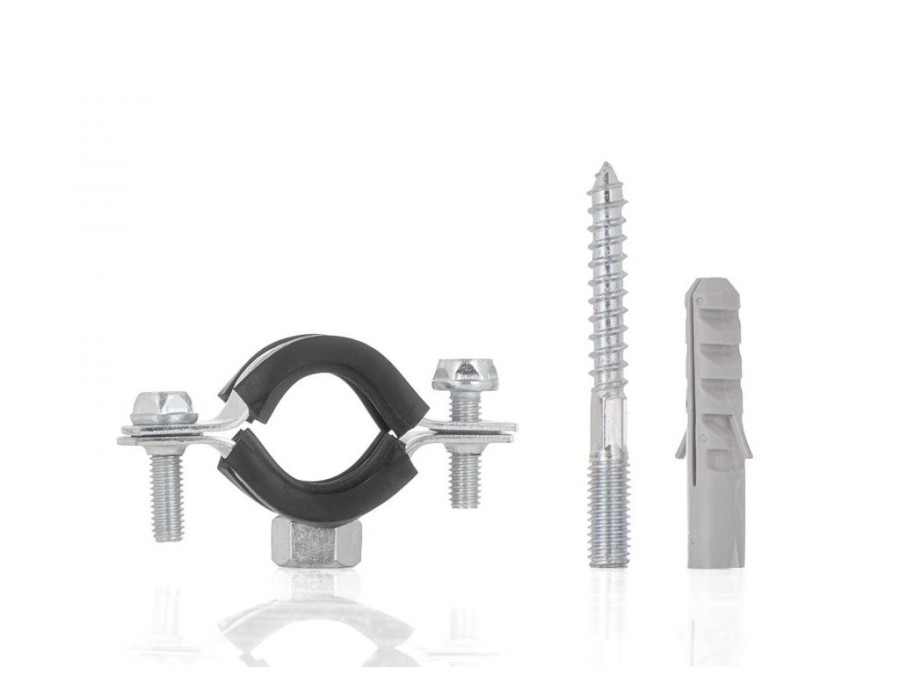 (obrázek pro) Objímka na trubky 3/4″ 26-30mm, s gumovou vložkou, dva šrouby GEKO