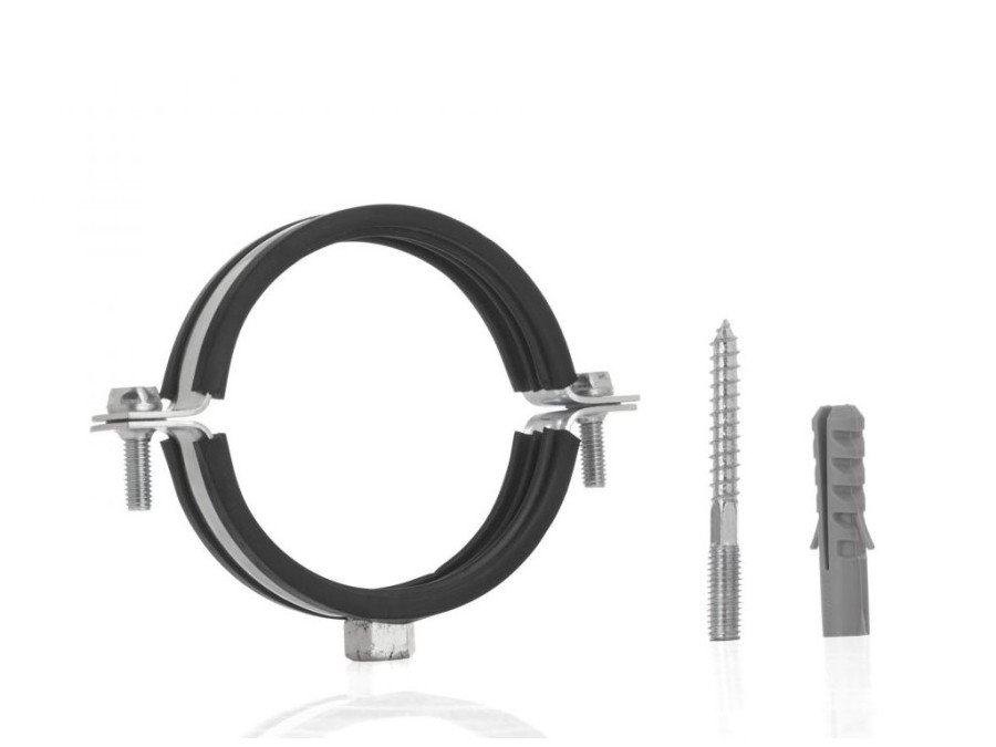 (obrázek pro) Objímka na trubky 2 1/2″ 75-80mm, s gumovou vložkou, dva šrouby GEKO