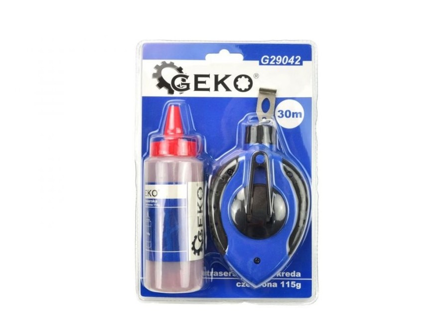 (obrázek pro) Značkovací šňůra 30 m + křída 115 g červená GEKO