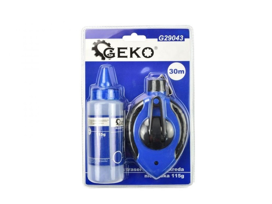 (obrázek pro) Značkovací šňůra 30 m + křída 115 g modrá GEKO