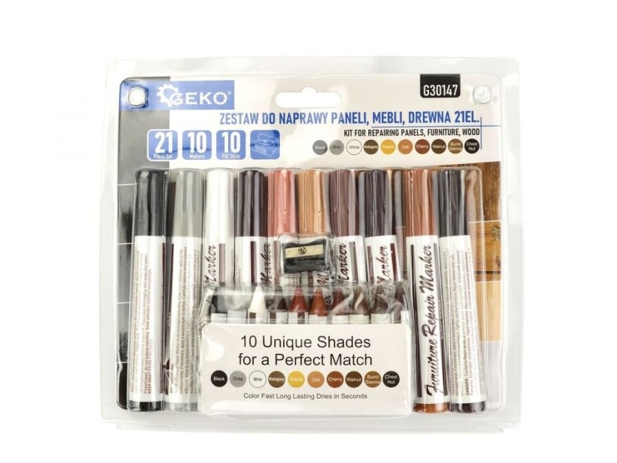 (obrázek pro) Sada 21ks na opravu nábytku, panelů, dřeva GEKO