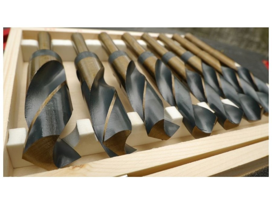 (obrázek pro) Sada 8ks HSS-Co vrtáků 14-25,5mm do oceli a dřeva GEKO