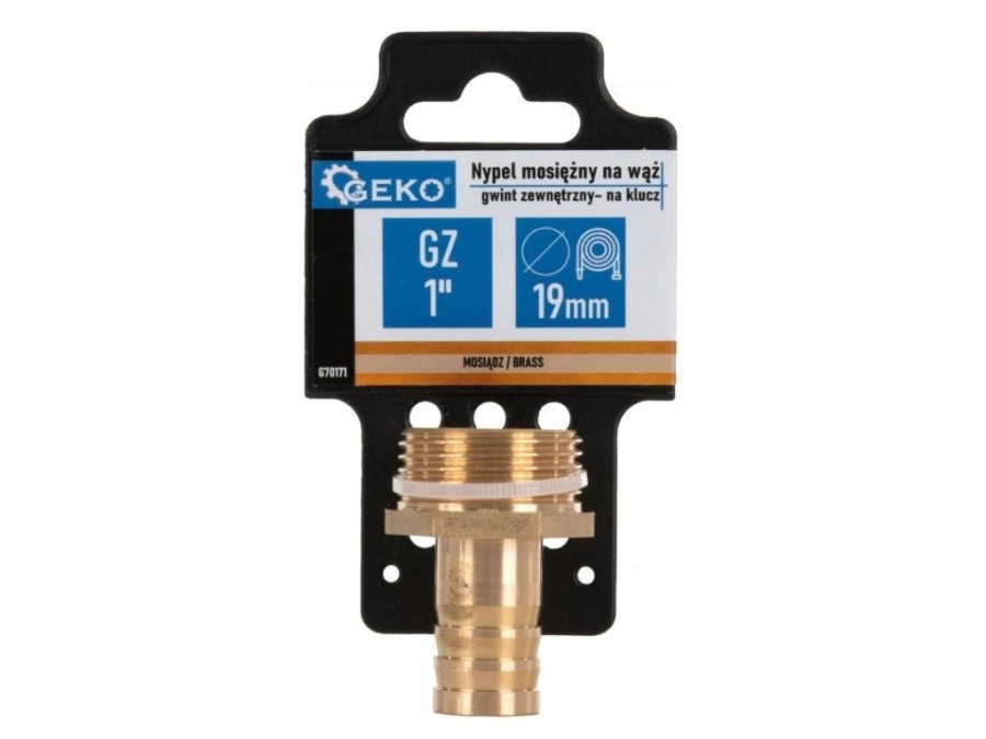 (obrázek pro) Hadičník mosazný 19mm s vnějším závitem 1″ GEKO