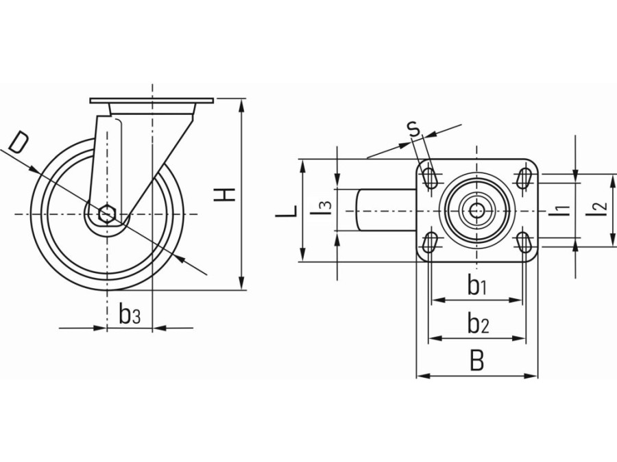 (obrázek pro) Náhradní otočné kolečko TPR/polypropylen 50mm GEKO