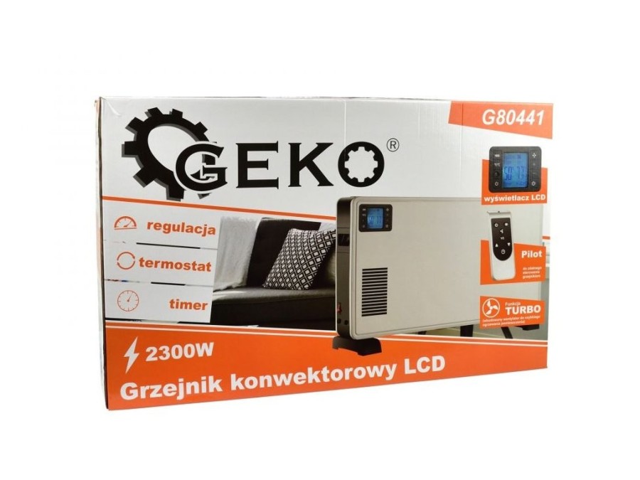 (obrázek pro) Konvektor s vestavěným ventilátorem, LCD panelem a DO, 2300W GEKO