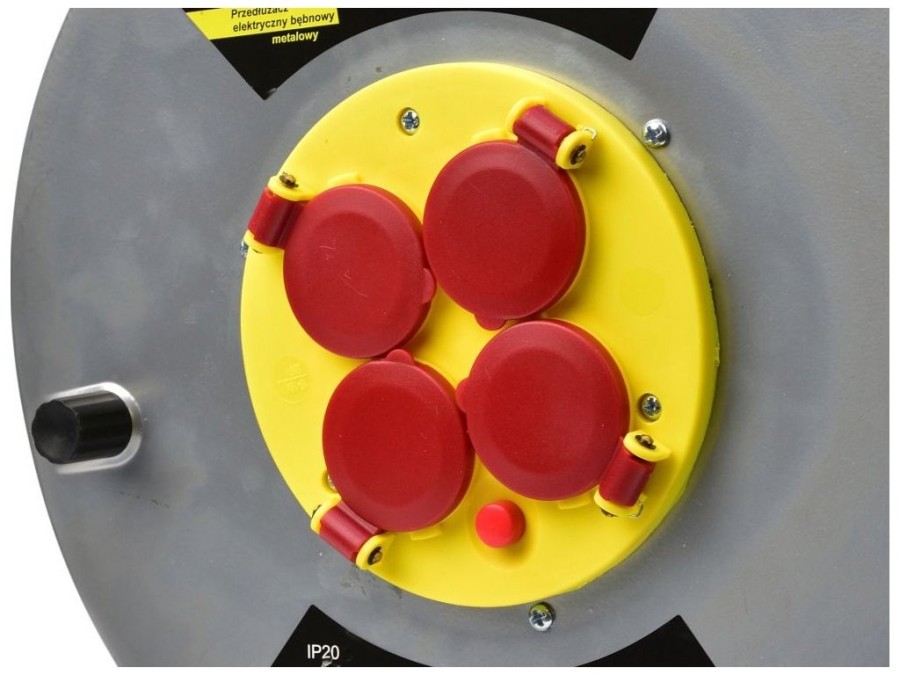 (obrázek pro) Prodlužovací kabel na bubnu 4 zásuvky 25m 3x2,5mm, kovový KELTIN