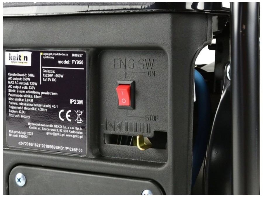 (obrázek pro) Elektrocentrála benzínová 650W, 12/230V KELTIN