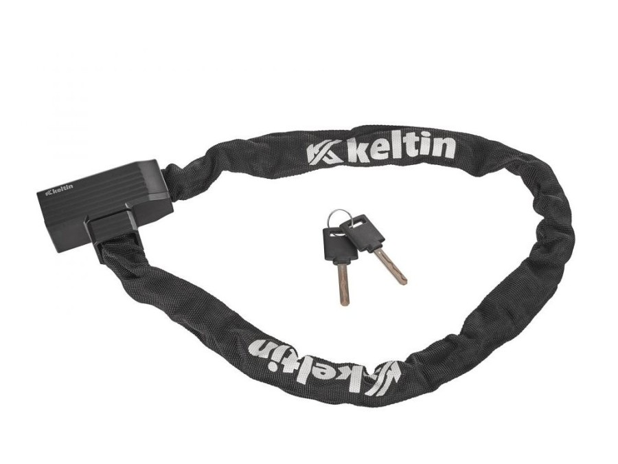 (obrázek pro) Zámek na jízdní kolo - řetěz 8x1200mm, zamykání na klíč KELTIN