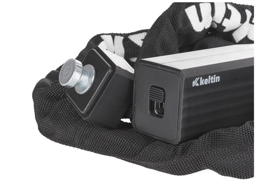 (obrázek pro) Zámek na jízdní kolo - řetěz 8x1200mm, zamykání na klíč KELTIN