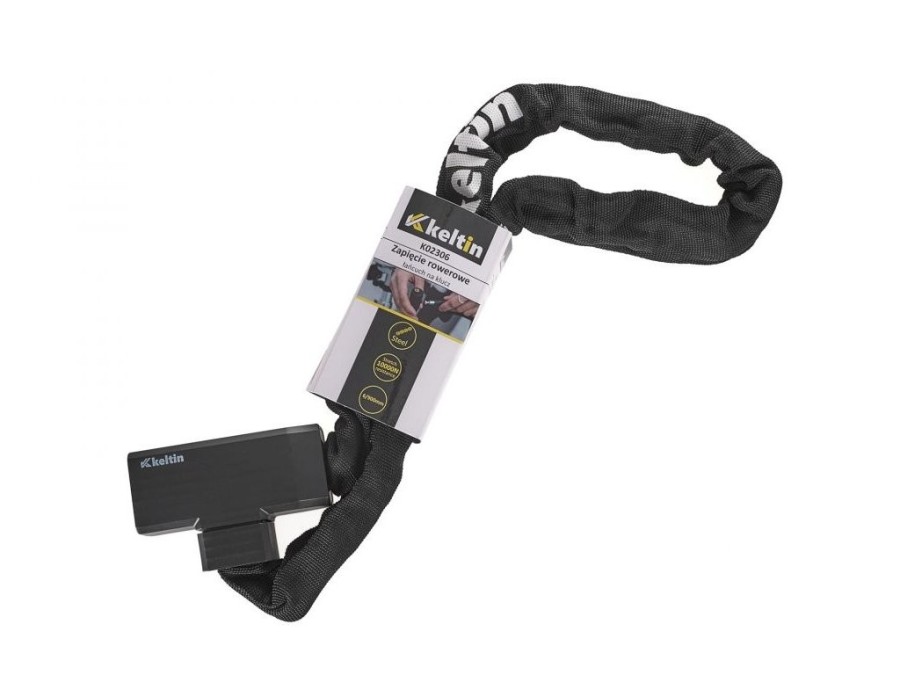 (obrázek pro) Zámek na jízdní kolo - řetěz 8x1200mm, zamykání na klíč KELTIN