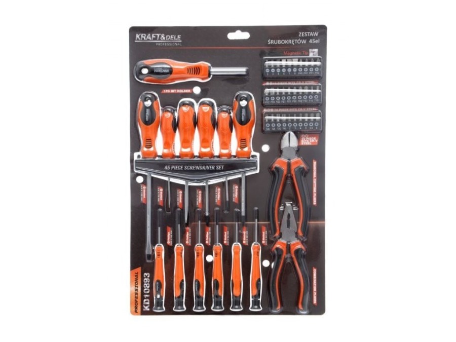 (obrázek pro) Sada šroubováků bitů a kleští 45 ks KD10893 KRAFT&DELE