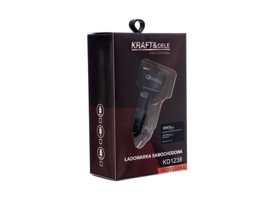 (obrázek pro) Nabíječka do auta QUICK CHARGE 3.0, 3xUSB KRAFT&DELE