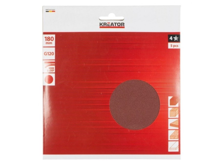(obrázek pro) KRT231557 5x Brusný papír 180 mm G120 KREATOR