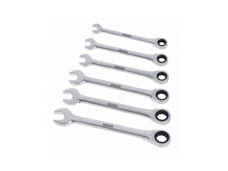 (obrázek pro) KRT500013 - Sada klíčů otevřený/očko-ráčnový 6ks KREATOR
