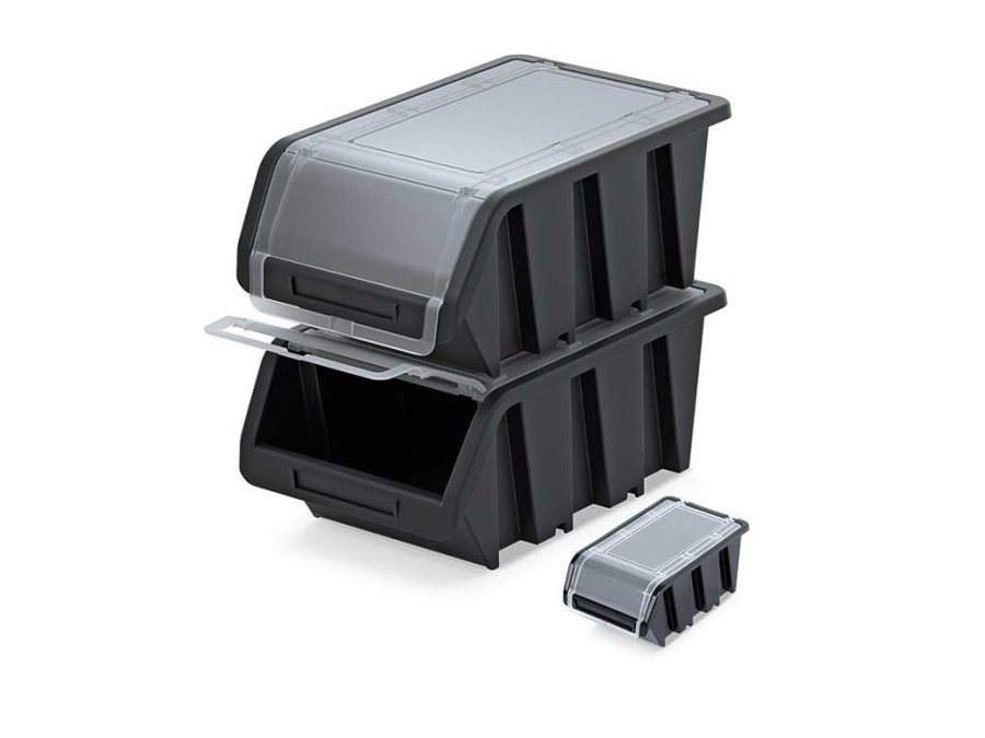 (obrázek pro) Plastový úložný box s víkem černý TRUCK PLUS KTR50F KISTENBERG