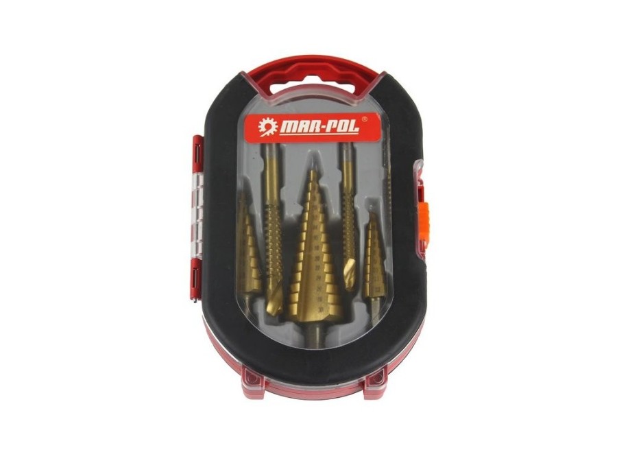 (obrázek pro) Vrtáky stupňovité a frézovací sada 6 ks MAR-POL