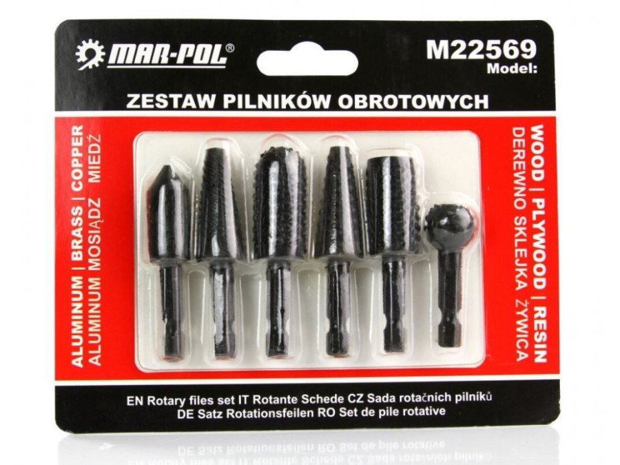 (obrázek pro) Stopkové frézy do kovu a dřeva, sada 6 ks MAR-POL