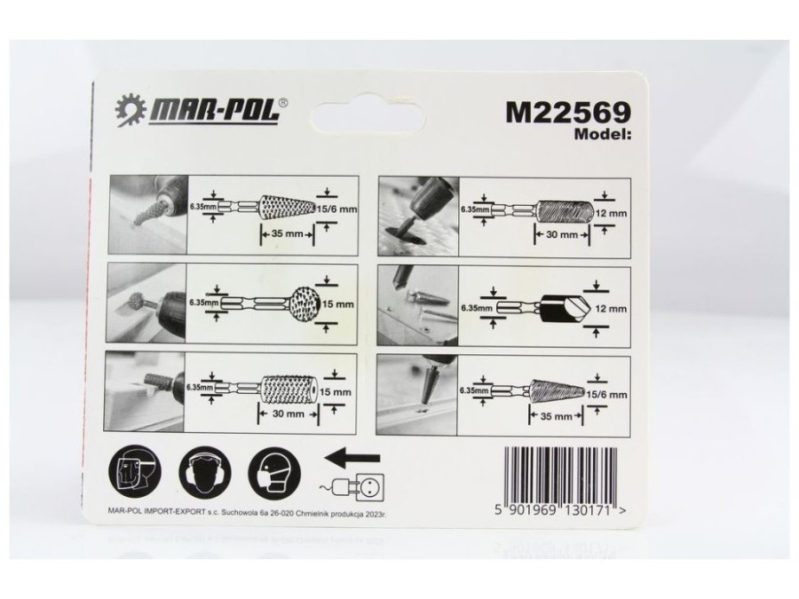 (obrázek pro) Stopkové frézy do kovu a dřeva, sada 6 ks MAR-POL