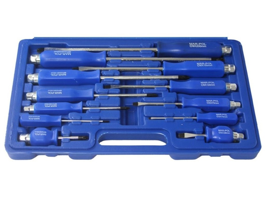 (obrázek pro) Šroubováky úderové, sada 12ks, magnetické, šestihran MAR-POL