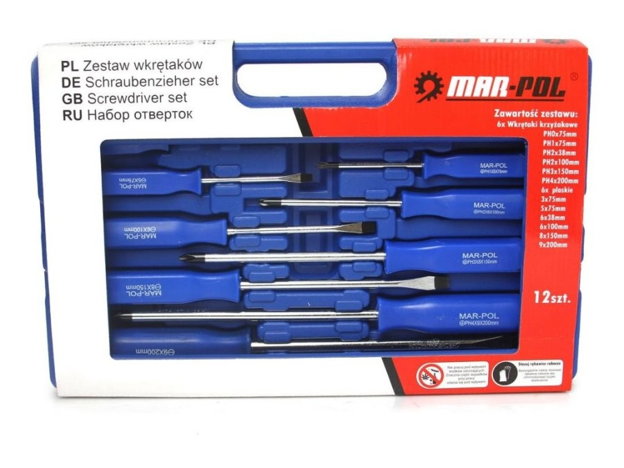 (obrázek pro) Šroubováky úderové, sada 12ks, magnetické, šestihran MAR-POL