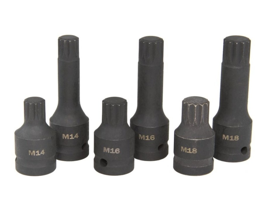 (obrázek pro) Hlavice rázové zástrčné 1/2″ XZN M14, M16, M18, sada 6ks MAR-POL