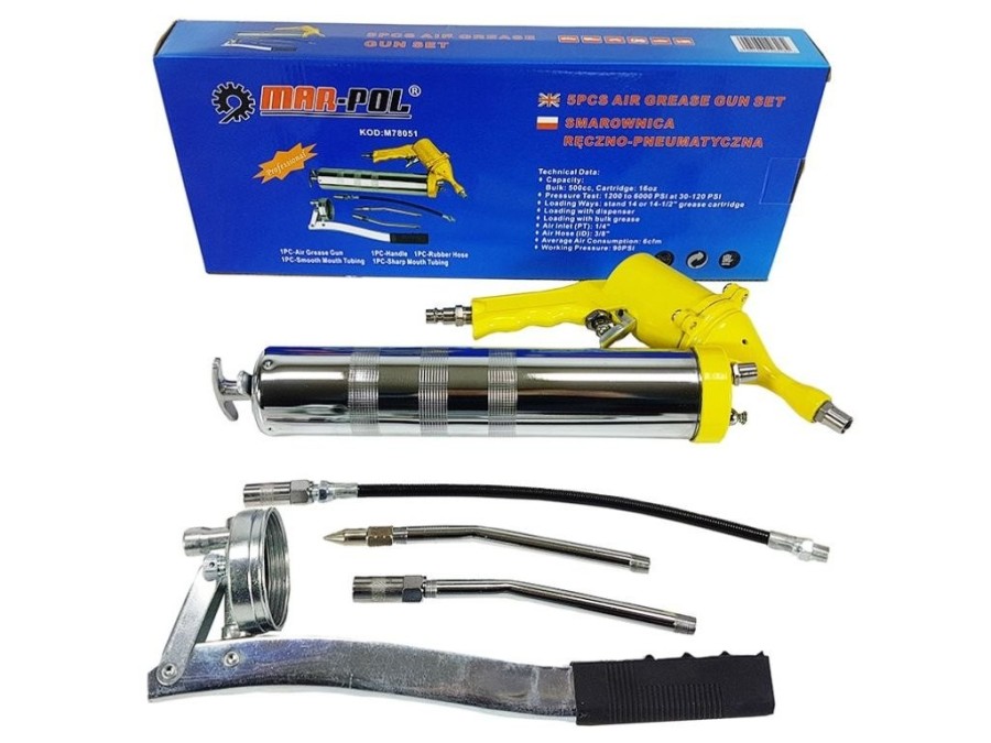 (obrázek pro) Pneumatický, ruční mazací lis, maznice 400ml MAR-POL