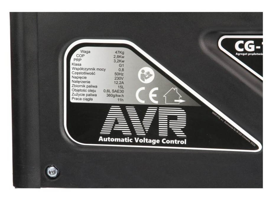 (obrázek pro) Elektrocentrála benzínová s AVR, 3200W, 2x230V, 12V CATA