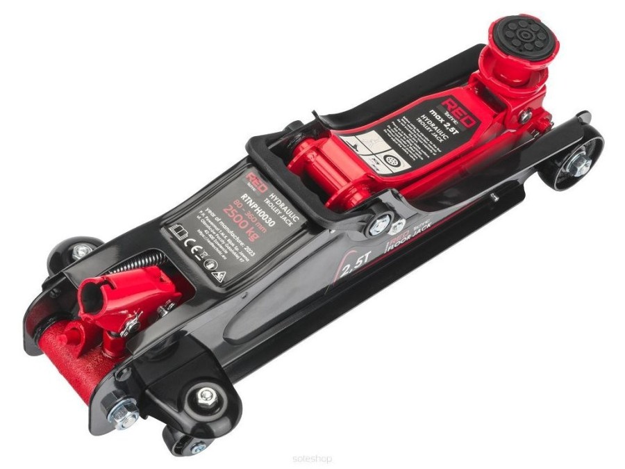 (obrázek pro) Pojízdný hydraulický zvedák 2.5t, nízkoprofilový, s prodloužením RED TECHNIC