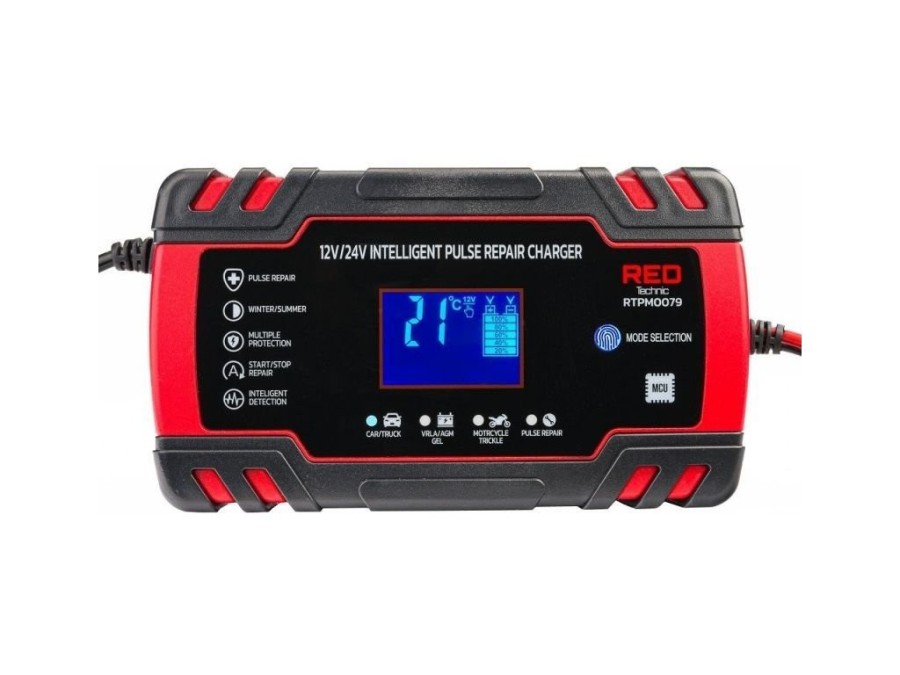 (obrázek pro) Automatická nabíječka baterií 12/24V, 8A RED TECHNIC