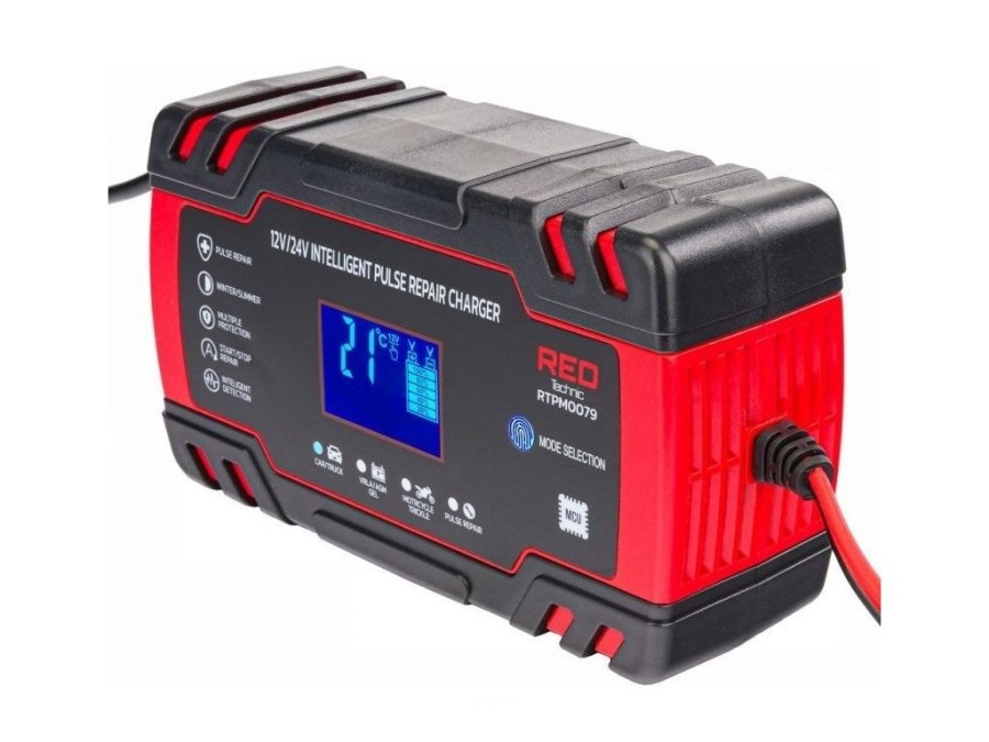 (obrázek pro) Automatická nabíječka baterií 12/24V, 8A RED TECHNIC